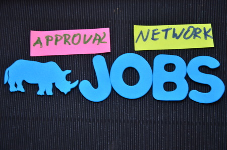 word jobs on an abstract backgroundの写真素材