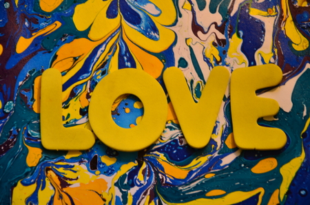 word love on an abstract backgroundの写真素材
