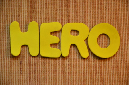 word hero on an abstract backgroundの写真素材
