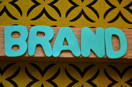word brand on an abstract background
