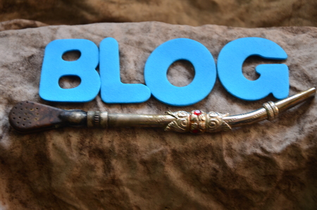 word blog on an abstract backgroundの写真素材