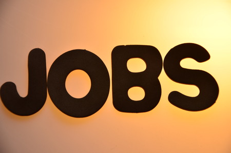 word jobs on an abstract backgroundの写真素材