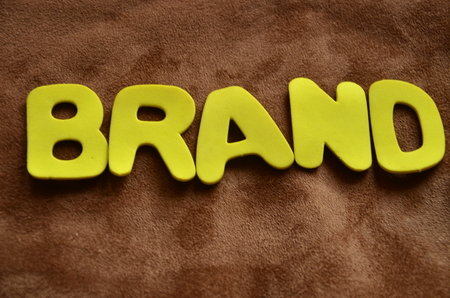 word brand on an abstract background