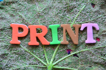 print word on an abstract background