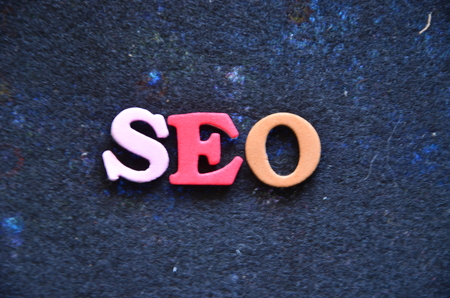 word seo on an abstract backgroundの写真素材