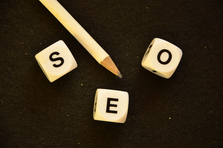 word seo on an abstract backgroundの写真素材