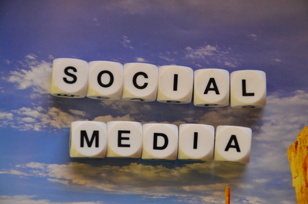 SOCIAL MEDIA WORD on an abstract colored background