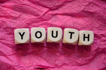 WORD YOUTH on an abstract backgroundの写真素材