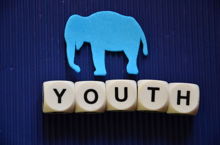WORD YOUTH on an abstract backgroundの写真素材