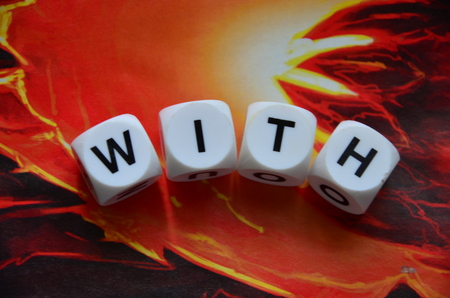 words with on an abstract backgroundの写真素材
