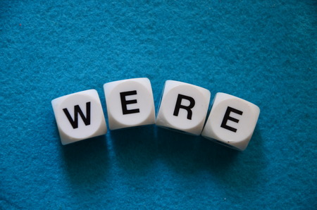 word were on an abstractly colored backgroundの写真素材