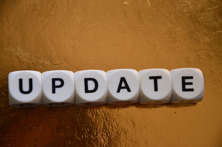 WORD UPDATE on an abstract backgroundの写真素材