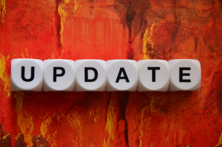 WORD UPDATE on an abstract backgroundの写真素材