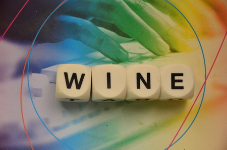 word wine on an abstract backgroundの写真素材