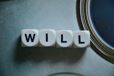 will word on an abstract colorful backgroundの写真素材