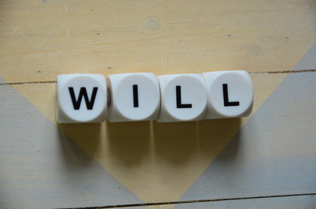 will word on an abstract colorful backgroundの写真素材