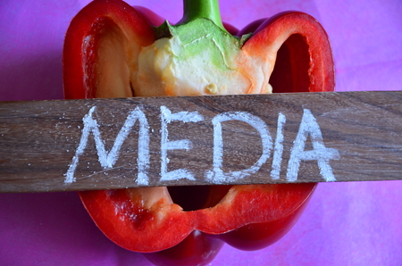 word media on an abstract backgroundの写真素材