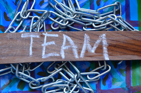 word team on an abstract backgroundの写真素材
