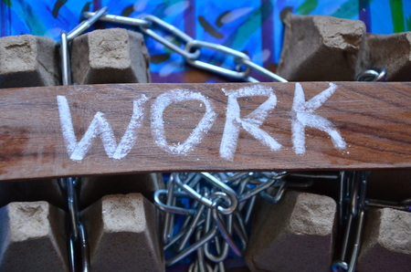 WORD WORK on an abstract backgroundの写真素材