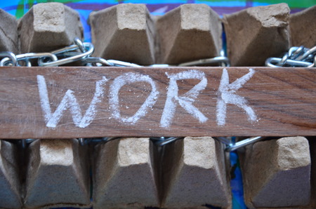word work on an abstract colorful backgroundの写真素材