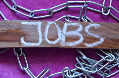 word jobs on an abstract backgroundの写真素材