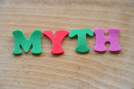 word myth on an abstract backgroundの写真素材