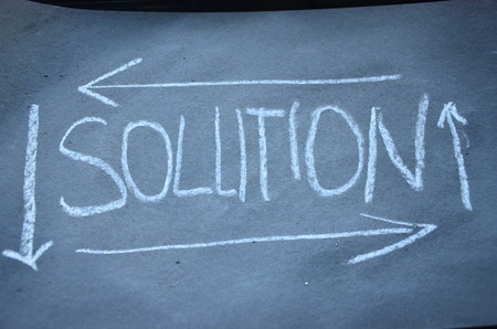 word solution on an abstract background