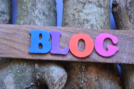 word blog on an abstract backgroundの写真素材