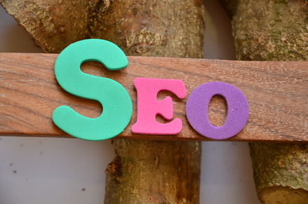 word seo on an abstract backgroundの写真素材