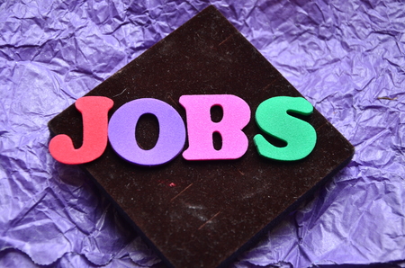 word jobs on an abstract backgroundの写真素材