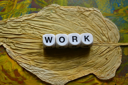 wodr work on an abstract backgroundの写真素材