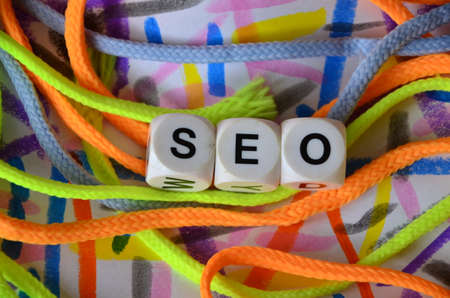 wor seo on an abstract backgroundの写真素材