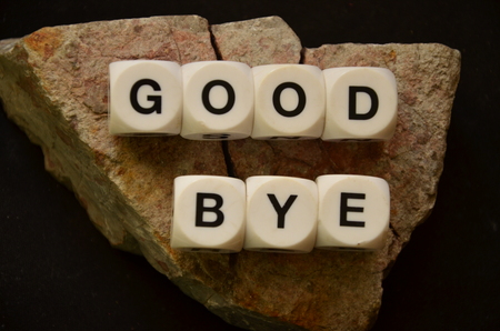 WORD GOOD BYE on an abstract backgroundの写真素材