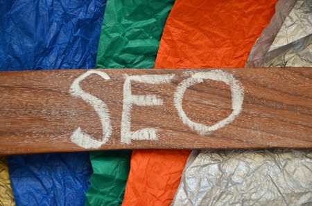 word seo on an abstract backgroundの写真素材
