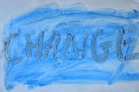 word change on an abstract backgroundの写真素材