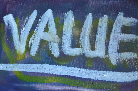 word value on an abstract background