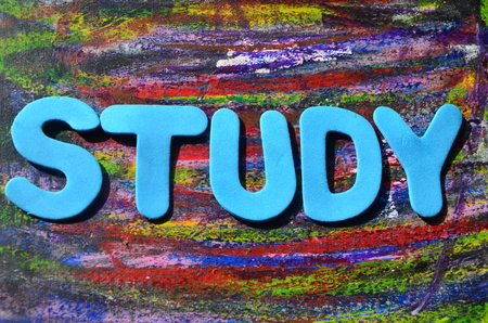 word study on an abstract backgroundの写真素材