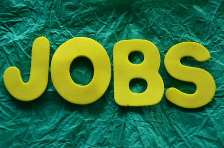 word jobs on an abstract backgroundの写真素材