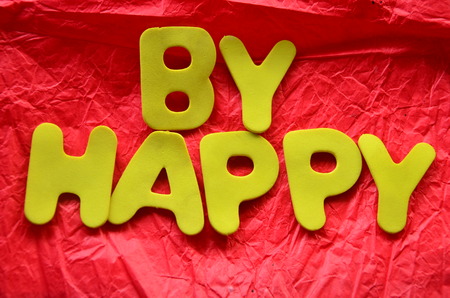 word by happpy on an abstract background