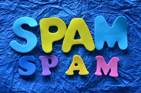 wor spam on an abstract backgroundの写真素材