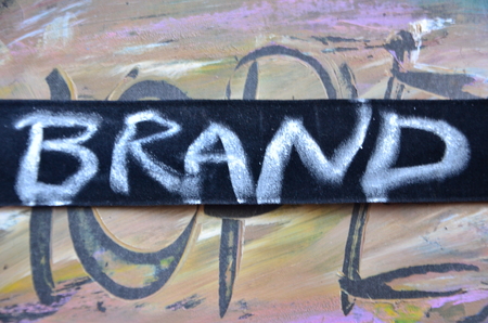 word brand on an abstract backgroundの写真素材