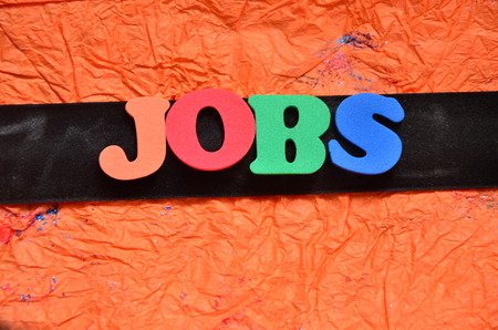 word jobs on an abstract backgroundの写真素材