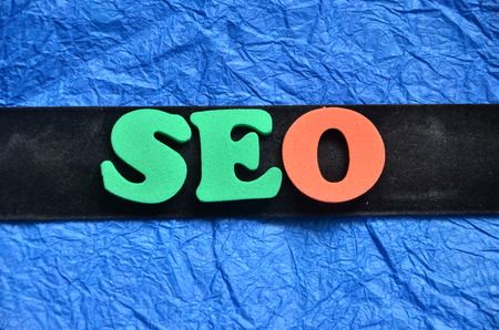 word seo on an abstract backgroundの写真素材