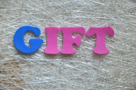 word gift on an abstract background