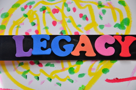 Word legacy on an abstract background