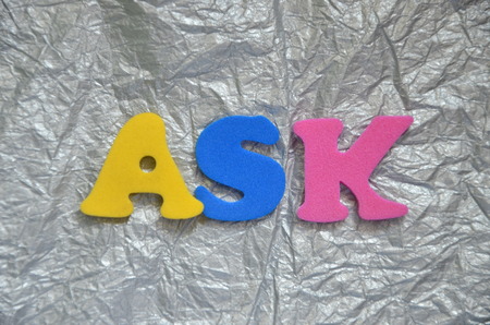 word ask on an abstract backgroundの写真素材