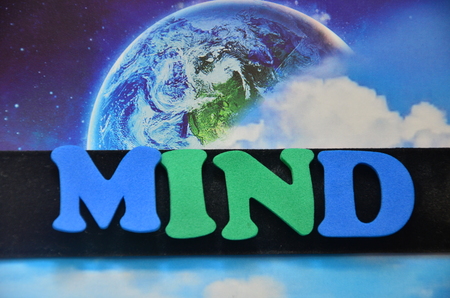 word mind on an abstract backgroundの写真素材