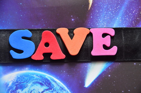 word save on an abstract backgroundの写真素材