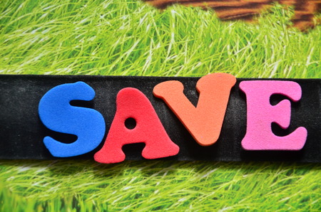 word save on an abstract backgroundの写真素材