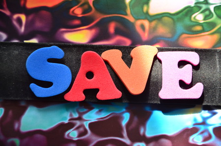 word save on an abstract backgroundの写真素材